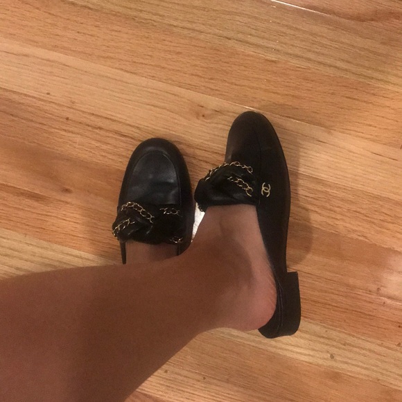 Chanel Black Braided Mules Loafer Slip on 6 RARE - Picture 7 of 15
